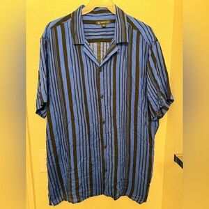 INC International Concepts Blue and Black Striped Shirt